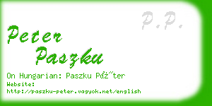 peter paszku business card